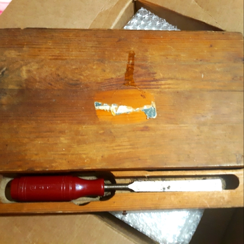 1950s ultra rare vintage Bahco Berg shark brand Sweden chisel wood set in
